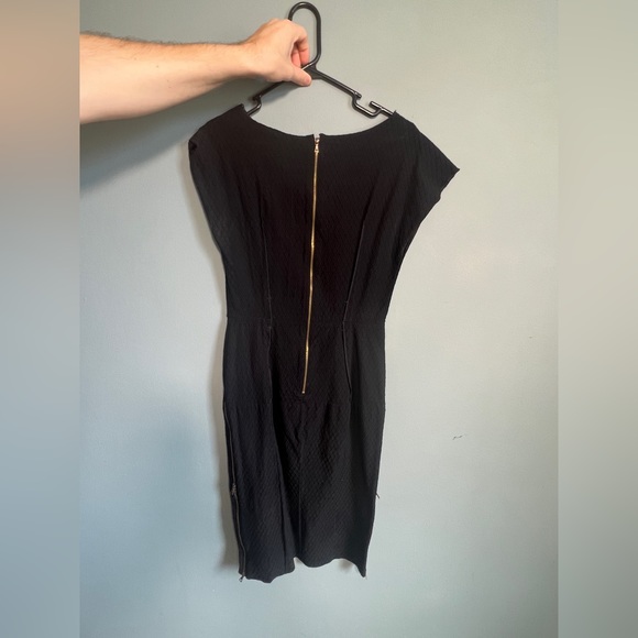 Nina Ricci black dress with net cowl - Picture 2 of 2